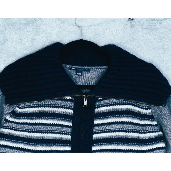 Banana Republic Cardigan Sweater Womens Medium Gray Zip Wool Cashmere Pockets - Picture 3 of 11